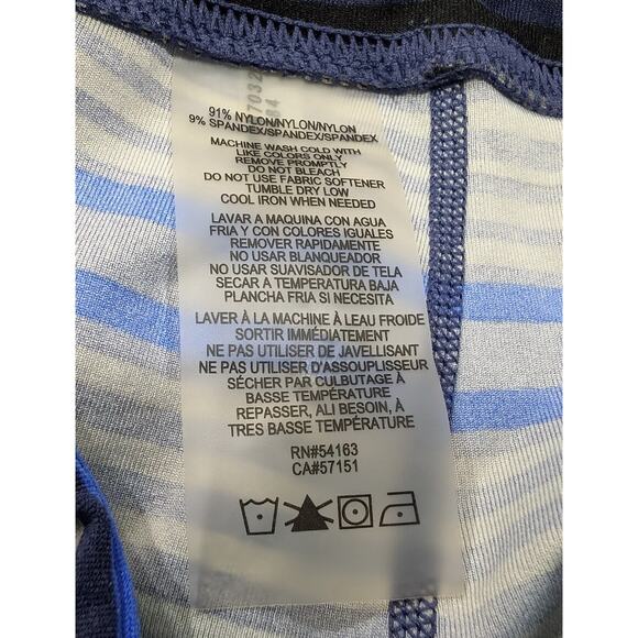 Calvin Klein Performace Wick Blue Stripe Leggings Pants Ruched Misses Size L - Picture 6 of 6